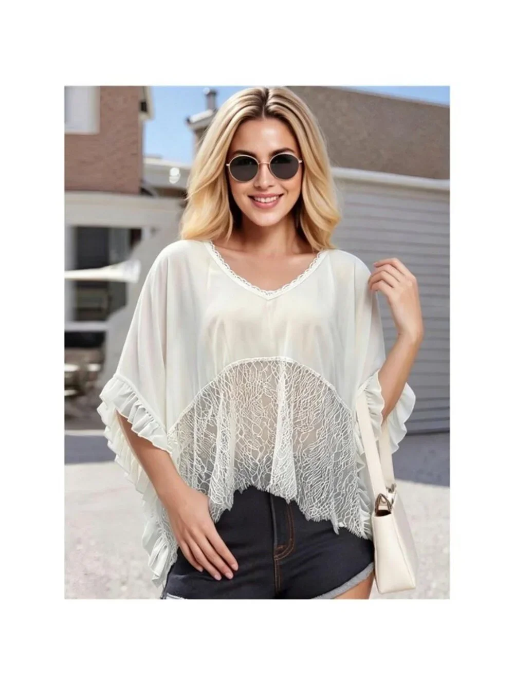 Lace Trim Flowy Cover-Up
